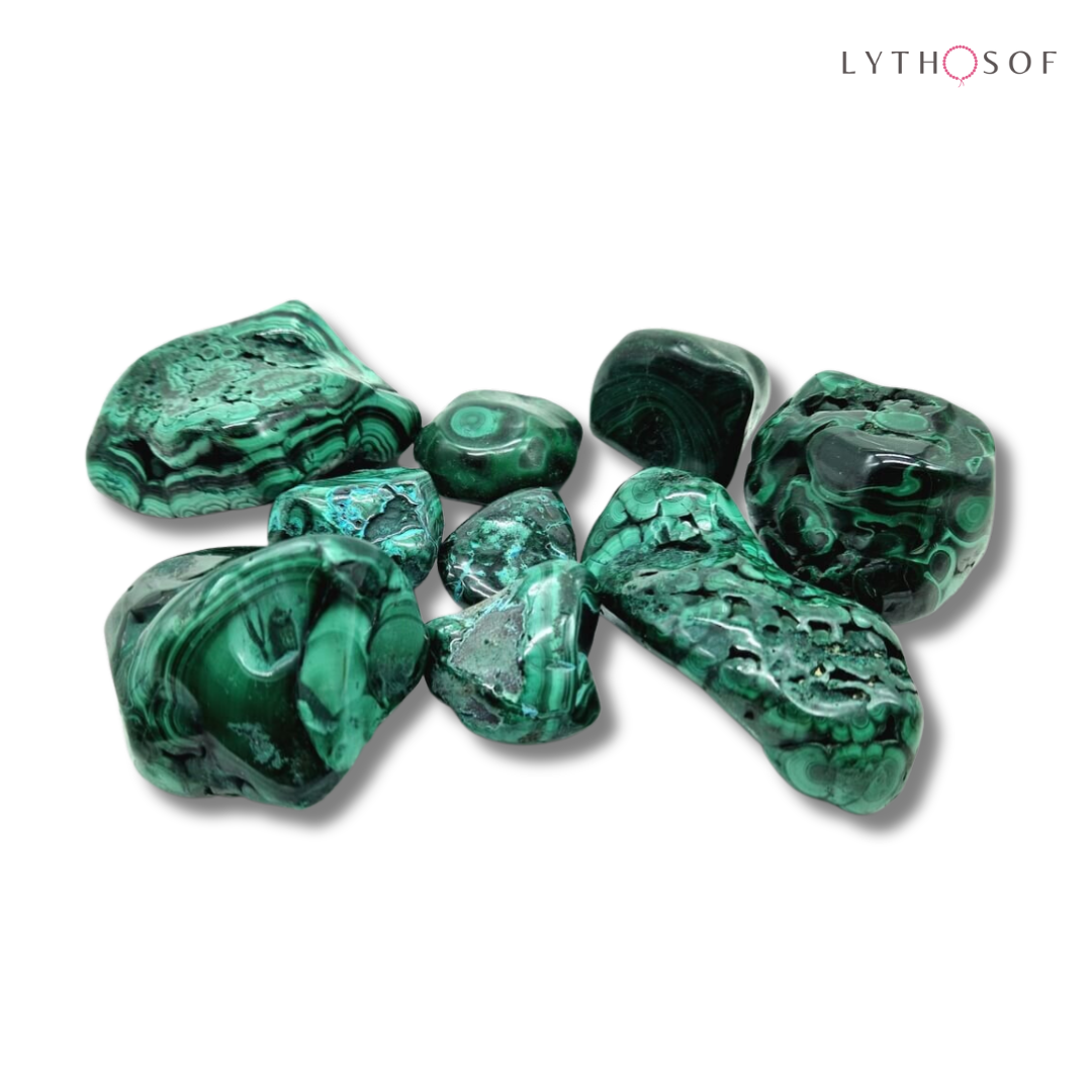 Malachite Formes Libres Polies : Une Symphonie de Vert Émeraude